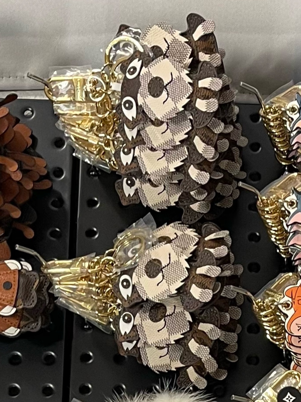 IYKYK upcycledIV-Cute puffy dog Purse charm Keychain - Designer Style
